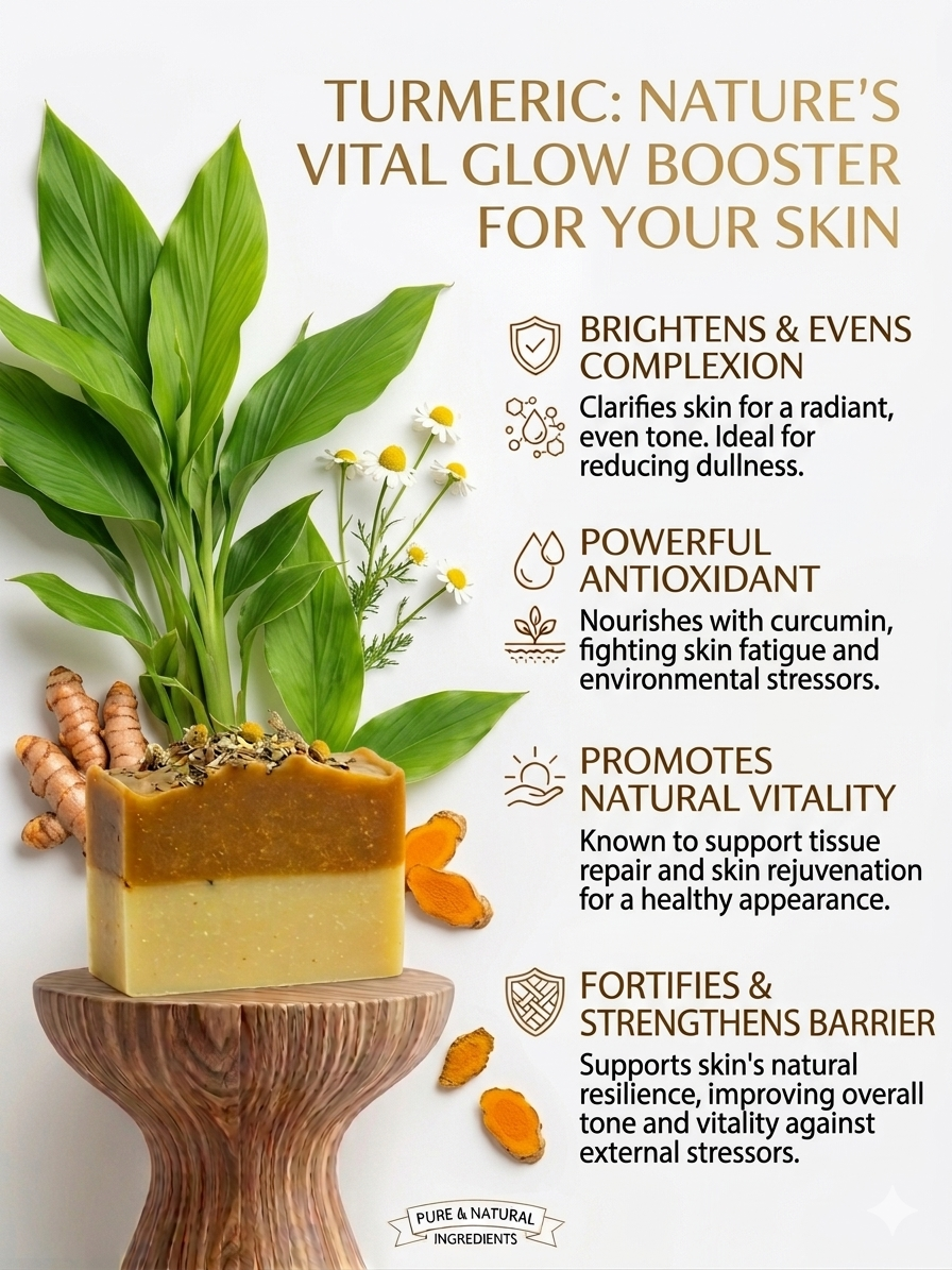 NETTLE TURMERIC CALENDULA SOAP 120g | Handcrafted Natural & Botanical | Artisanal Soap